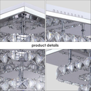 2 Layers Round LED Crystal Silver Ceiling Light for Hallway Kitchen