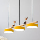 Modern Macaron LED Pendant Light With Cartoon Figures for Dining Area