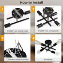 Sputnik Black Semi Flush Mount Ceiling Light for Farmhouse Kitchen Dining Room Hallway