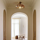 Minimalist Green Glass Semi-Flush Ceiling Light