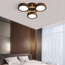 Modern Iron Wood LED Bedroom Ceiling Light