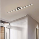 Modern Aluminium Long Strip Semi Flush Mount LED Ceiling Light For Living Room