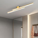 Modern Aluminium Long Strip Semi Flush Mount LED Ceiling Light For Living Room