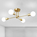 Modern Muti-Lights Stylish Gold Iron Living Room Ceiling Lights