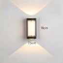 LED Up and Down Black Outdoor Wall Lights, Cool White Light