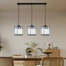 Modern Multi-Head Glass Kitchen Black Pendant Light