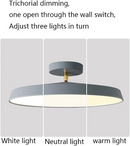 Minimalism White LED Semi-Flush Ceiling Light For Bedroom
