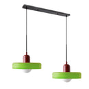 2 Heads Modern Bauhaus Stained Glass Pendant Lamp