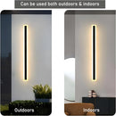 Set of 2 Modern IP65 Slim Black LED Outdoor Strip Wall Light