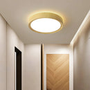 Modern Minimalist Round Wood Colour Iron LED Ceiling Lights