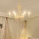Vintage White Metal & Glass Luxury Chandelier Light