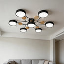 Contemporary Modern Round Black Semi Flush Ceiling Lights