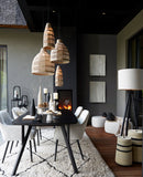 Floor lamp tripod 52x52x122 cm ILIAS wood matt black