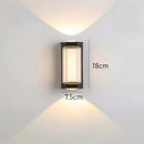 Set of 2 Modern Black LED Up & Down Outdoor Wall Lights