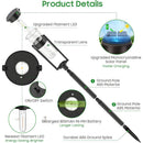 4 Pack IP65 Waterproof Solar Stake Lights, Wire-free, Rod Adjustable