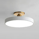 Set of 2 Circular LED Dimmable Semi Flush Ceiling Light For Bedroom