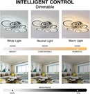 Modern Dimmable DC Motor LED Ceiling Fan with Light for Living Room Bedroom