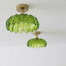 Minimalist Green Glass Semi-Flush Ceiling Light