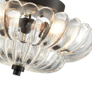 Vintage Amber Glass Semi-Flush Ceiling Light