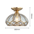 Vintage Copper Geometry Ceiling Hallway Light