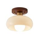 Vintage French Cream Hallway Glass Ceiling Light