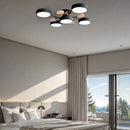 Contemporary Modern Round Black Semi Flush Ceiling Lights