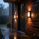 LED Up and Down Black Outdoor Wall Lights, Cool White Light