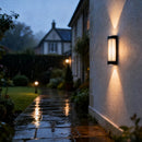 Set of 2 Modern Black LED Up & Down Outdoor Wall Lights