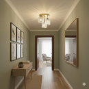Crystal Semi Flush Ceiling Lights for Living Room, Hallway