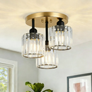 Crystal Semi Flush Ceiling Lights for Living Room, Hallway