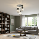 Crystal Semi Flush Ceiling Lights for Living Room, Hallway