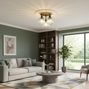 Crystal Semi Flush Ceiling Lights for Living Room, Hallway