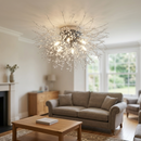 Crystal Flush Mount Chandelier Ceiling Light for Bedrooms, Kitchens, Islands, Corridor