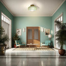 Retro Round Glass Living Room Ceiling Lights