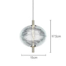 Elegant Ripple Patterned Glass LED Pendant Light