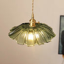 Retro Flower Shape Glass Pendant Light For Dining Room
