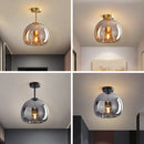 Set of 2 Modern Copper Glass Hallway Ceiling Light