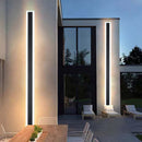 Set of 2 Modern IP65 Slim Black LED Outdoor Strip Wall Light