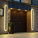 Set of 2 Modern IP65 Slim Black LED Outdoor Strip Wall Light