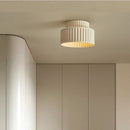 1-Light Cream Style Vintage Drum Semi Flush Mount Ceiling Lamp