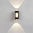 Set of 2 Modern Black LED Up & Down Outdoor Wall Lights