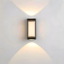 Set of 2 Modern Black LED Up & Down Outdoor Wall Lights