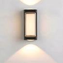 LED Up and Down Black Outdoor Wall Lights, Cool White Light
