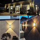 LED Up and Down Black Outdoor Wall Lights, Cool White Light