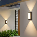 Set of 2 Modern Black LED Up & Down Outdoor Wall Lights
