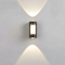 LED Up and Down Black Outdoor Wall Lights, Cool White Light