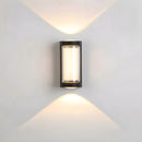Set of 2 Modern Black LED Up & Down Outdoor Wall Lights