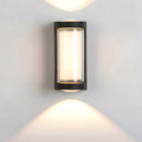 Set of 2 Modern Black LED Up & Down Outdoor Wall Lights