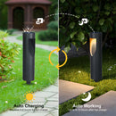 Garden Solar Power Black Long Outdoor Floor Lights