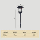 Traditional Black Solar Power Floor Lights Outdoor